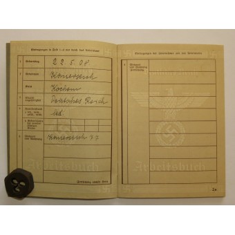 Employment record book 3rd Reich- Finance service. Espenlaub militaria